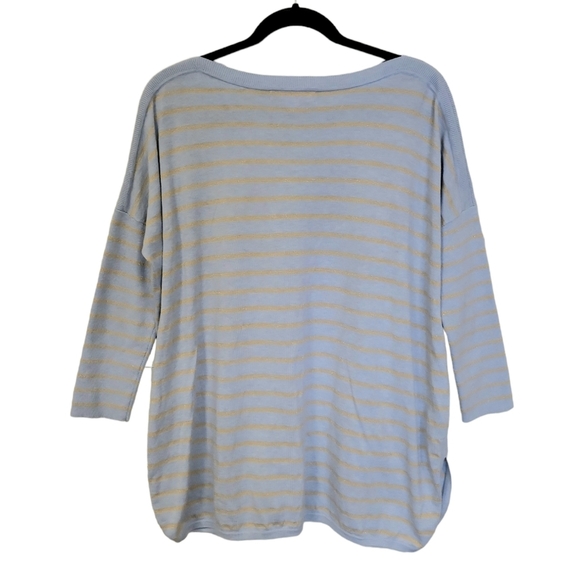 COPY - Lilly Pulitzer Cobo Cool Max knit Sweater Light Blue Gold Stripe size S - Picture 7 of 12